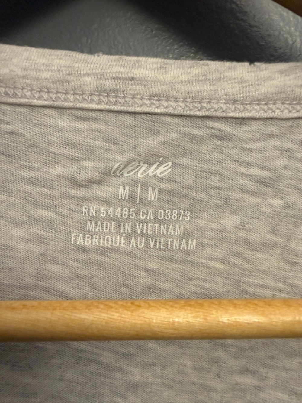 aerie Short Sleeve V-Neck Tee - Light Gray - Picture 4 of 9